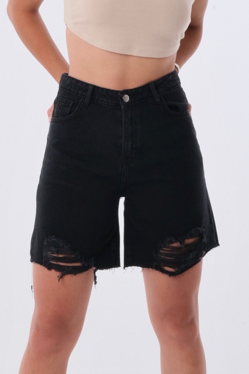 Charcoal Mid-Thigh Shorts