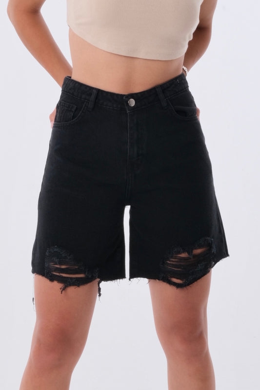 Charcoal Mid-Thigh Shorts