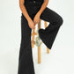 70s Black Mid Rise Flare Jeans