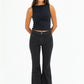 70s Black Mid Rise Flare Jeans