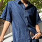 Raw denim Short sleeve shirt