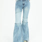 70s Light Blue Mid Rise Flare Jeans