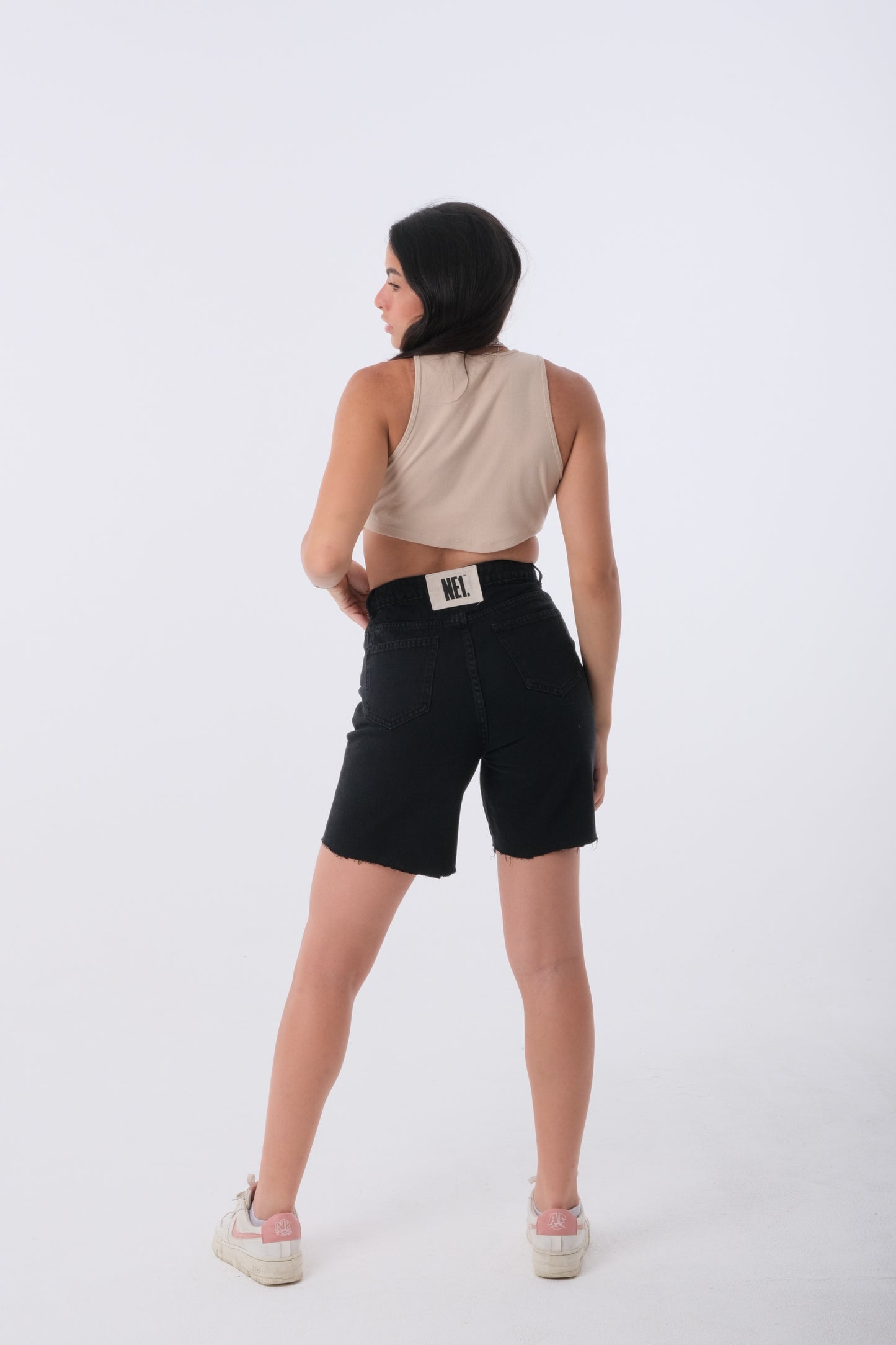 Charcoal Mid-Thigh Shorts