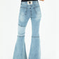 70s Light Blue Mid Rise Flare Jeans