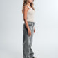 Light grey mid rise straight jeans