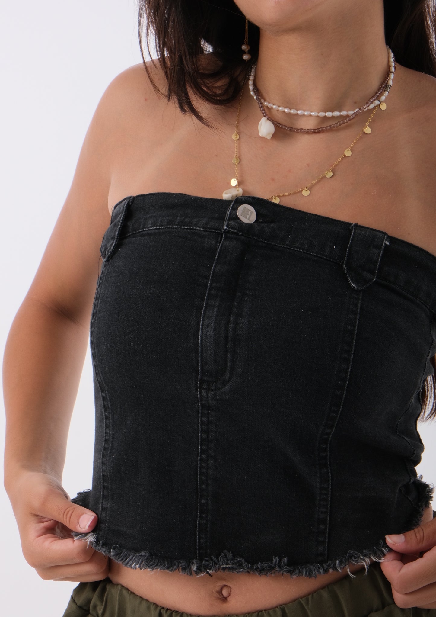 Charcoal Denim Corset