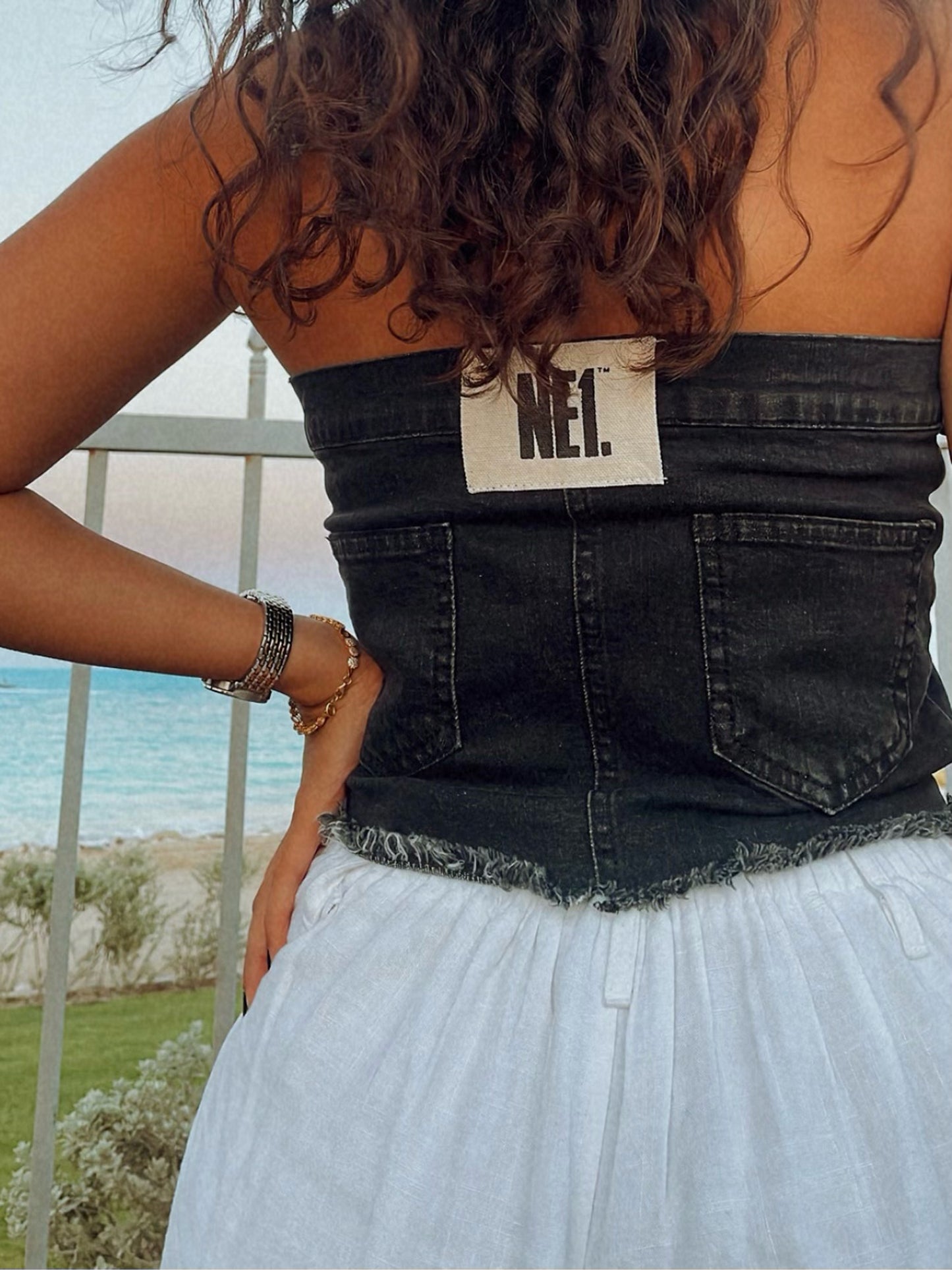 Charcoal Denim Corset