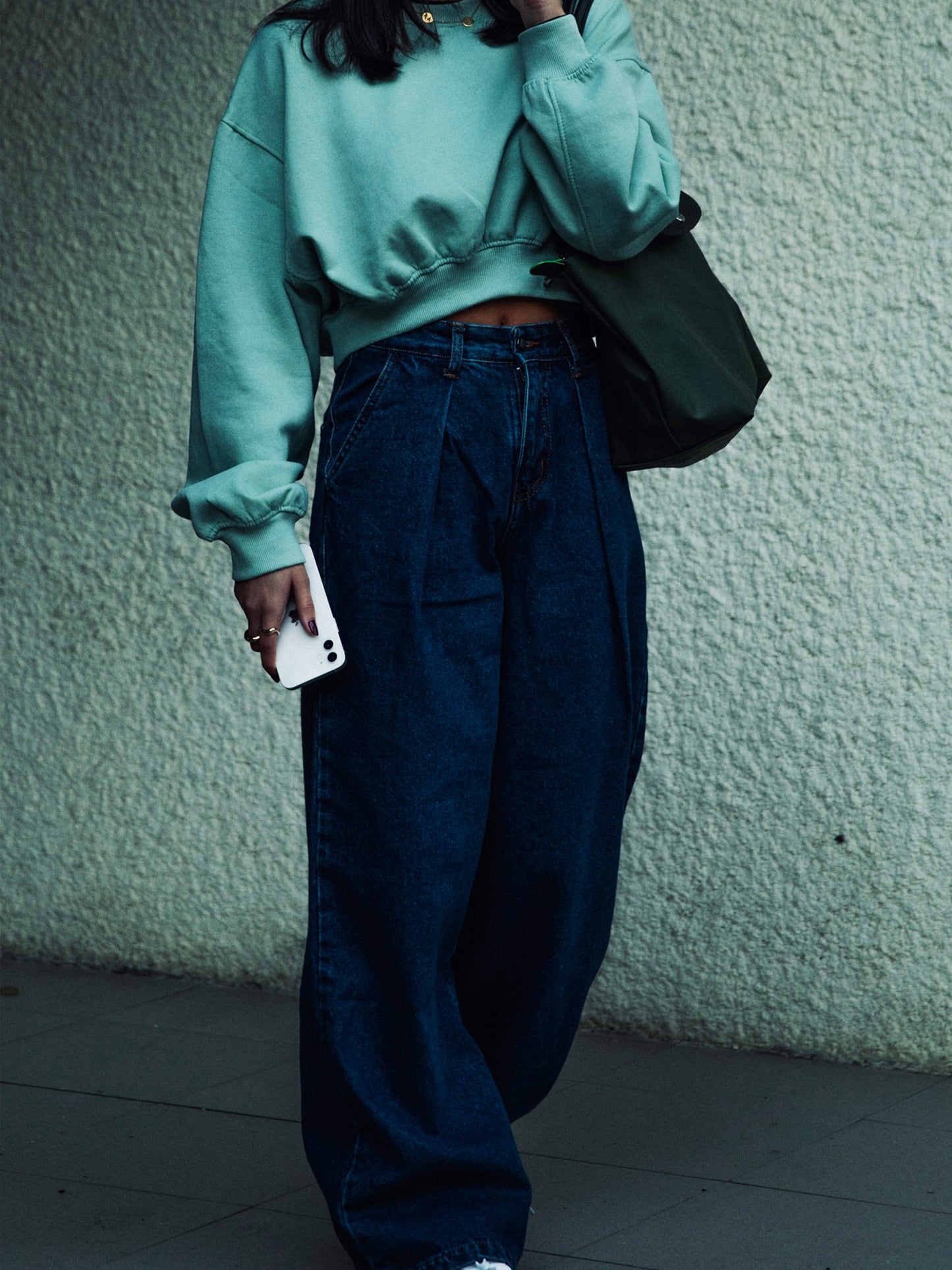 Dark Blue Wide Leg Jeans