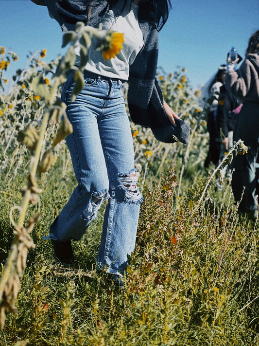 Mid Blue Ripped Jeans