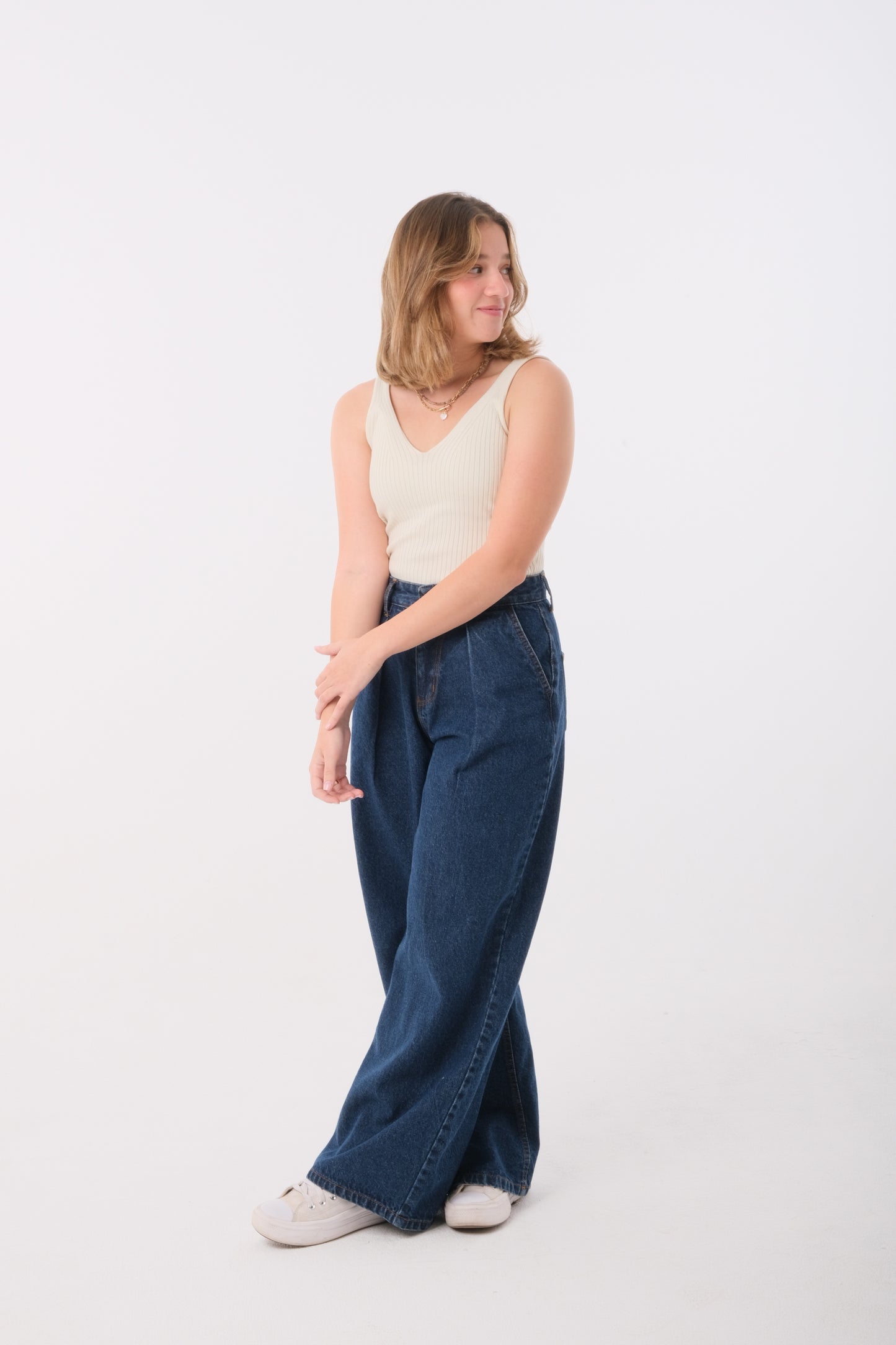 Dark Blue Wide Leg Jeans